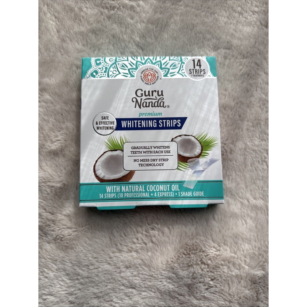 GuruNanda Teeth Whitening Strips with Coconut Oil, 14 Strips (7 Treatments)